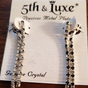 5th & Luxe Genuine Crystal Front/Back Dangles-NWTs
